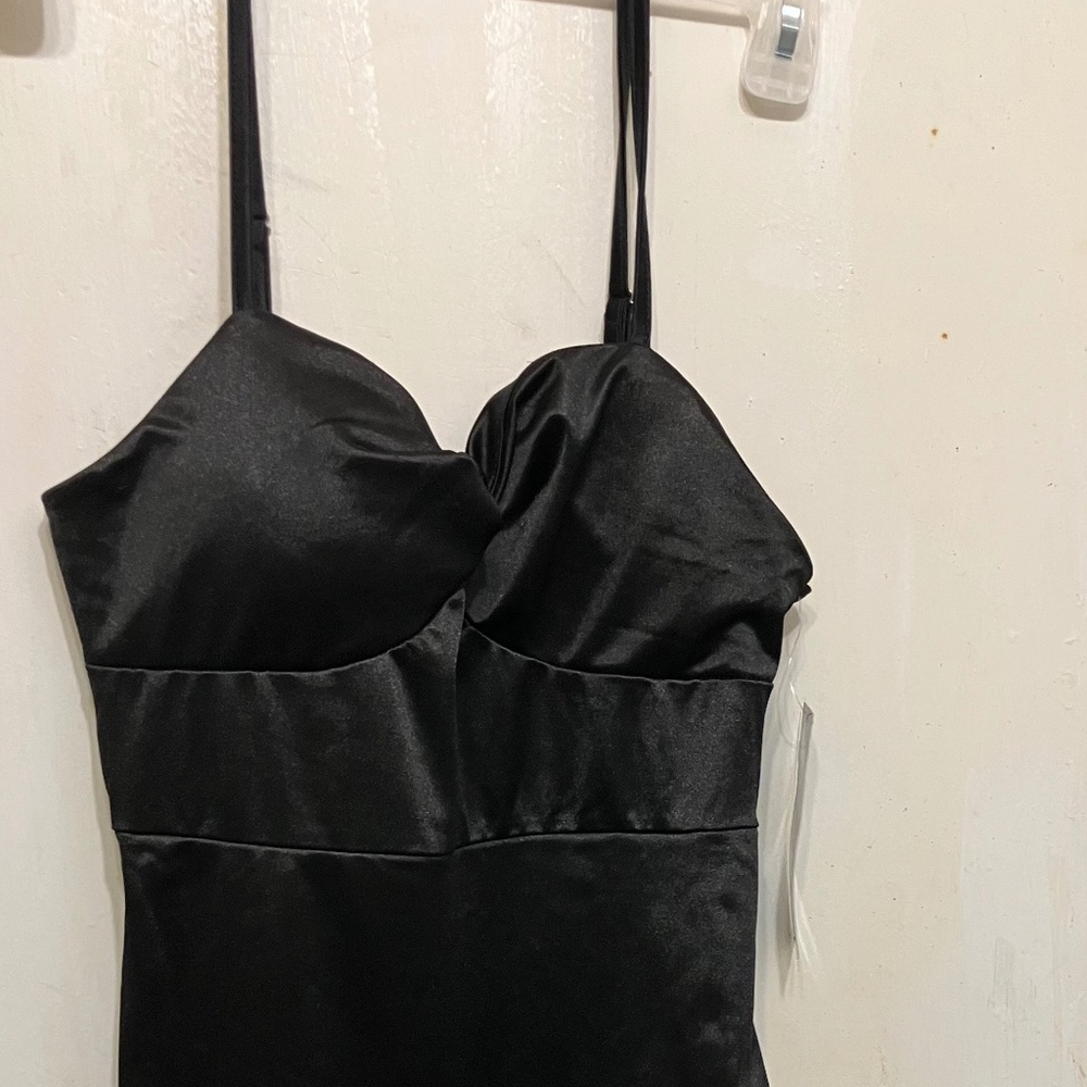 Black satin dress